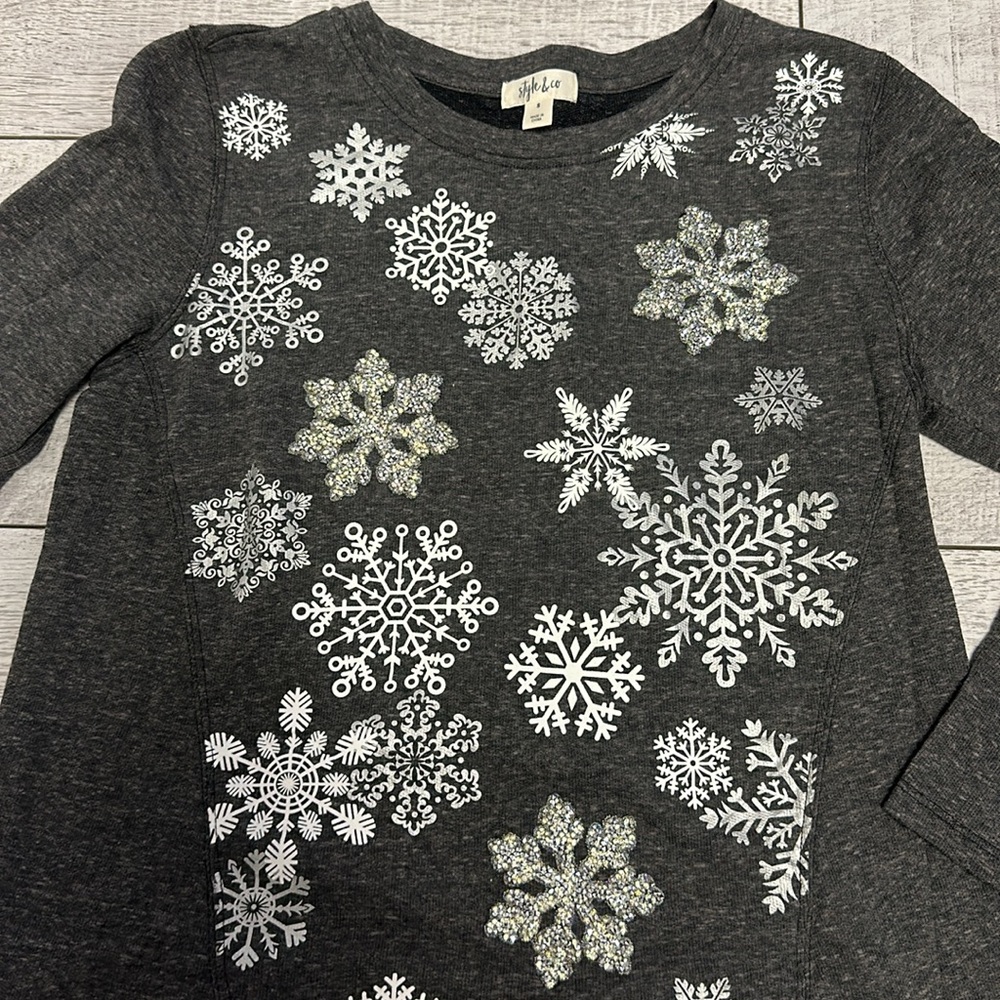 Style&co  Womens Sweater Snowflakes Long Sleeve - Picture 5 of 8